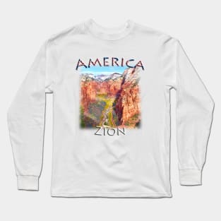 America - Utah - Zion from Angel's Landing Long Sleeve T-Shirt